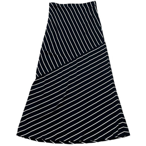 NWT Matty M Skirt Womens Size XS Black White Striped Maxi Pull On - Picture 1 of 3